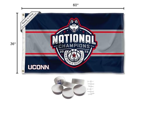 College Flags & Banners Co. Connecticut Huskies 2023 Basketball National Champions Banner and Tapestry Wall Tack Pads - Sports Collectibles, Sports Memorabilia, Sports Fan Shop, Sports Gifts