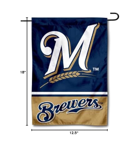 WinCraft Milwaukee Baseball Double Sided Garden Flag - Sports Collectibles, Sports Memorabilia, Sports Fan Shop, Sports Gifts