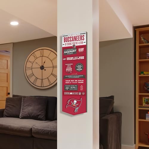 YouTheFan Officially-licensed NFL Tampa Bay Buccaneers 6x19 Top 10 Signs Banner - humorous descriptions - fun sports fan phrases, original design, indoor team wall decor fan gift - Sports Collectibles, Sports Memorabilia, Sports Fan Shop, Sports Gifts