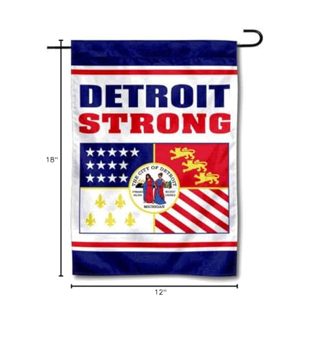 Sports Flags Pennants Company Detroit Strong USA Garden Flag - Sports Collectibles, Sports Memorabilia, Sports Fan Shop, Sports Gifts