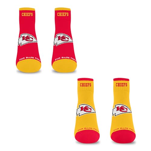 For Bare Feet NFL KANSAS CITY CHIEFS Front and Center 2 Pack Team Colors Large - Sports Gifts, Sports Memorabilia, Sports Collectibles, Fan Shop