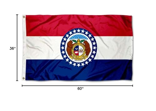 Sports Flags Pennants Company State of Missouri Flag 3x5 Foot Banner - Sports Collectibles, Sports Memorabilia, Sports Fan Shop, Sports Gifts