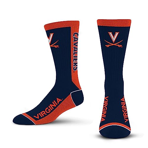 For Bare Feet NCAA VIRGINIA CAVALIERS MVP Crew Sock Team Color Large - Sports Gifts, Sports Memorabilia, Sports Collectibles, Fan Shop