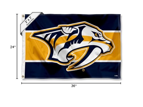 WinCraft Nashville Predators Small 2x3 Foot Banner Flag - Sports Collectibles, Sports Memorabilia, Sports Fan Shop, Sports Gifts