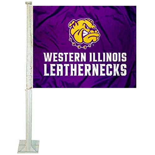 College Flags & Banners Co. Western Illinois Leathernecks Car Flag - Sports Collectibles, Sports Memorabilia, Sports Fan Shop, Sports Gifts