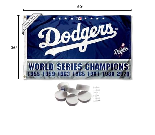 Los Angeles Dodgers 7 Time Champions Banner and Tapestry Wall Tack Pads - Sports Collectibles, Sports Memorabilia, Sports Fan Shop, Sports Gifts