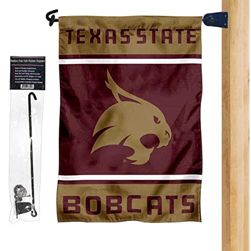 College Flags & Banners Co. Texas State Bobcats Garden Flag and Mailbox Post Pole Mount Holder Set - Sports Collectibles, Sports Memorabilia, Sports Fan Shop, Sports Gifts
