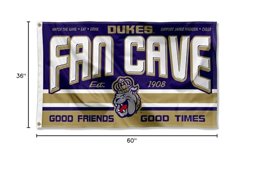 James Madison Dukes Fan Man Cave Banner Flag - Sports Collectibles, Sports Memorabilia, Sports Fan Shop, Sports Gifts