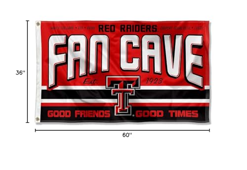 Texas Tech Red Raiders Fan Man Cave Banner Flag - Sports Collectibles, Sports Memorabilia, Sports Fan Shop, Sports Gifts