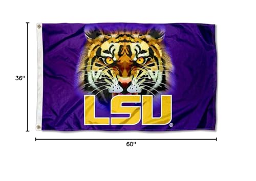 College Flags & Banners Co. LSU Tiger Eye Flag and USA 3x5 Flag Set - Sports Collectibles, Sports Memorabilia, Sports Fan Shop, Sports Gifts