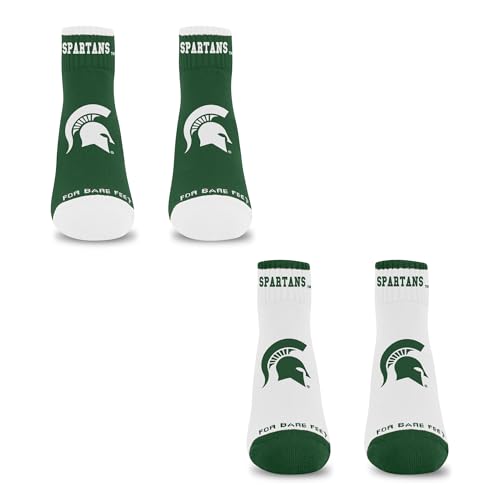 For Bare Feet NCAA MICHIGAN STATE SPARTANS Front and Center 2 Pack Team Colors Large - Sports Gifts, Sports Memorabilia, Sports Collectibles, Fan Shop