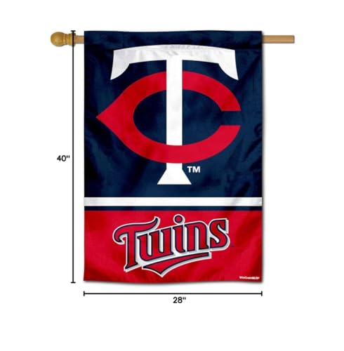 WinCraft Minnesota Twins Double Sided House Flag - Sports Collectibles, Sports Memorabilia, Sports Fan Shop, Sports Gifts
