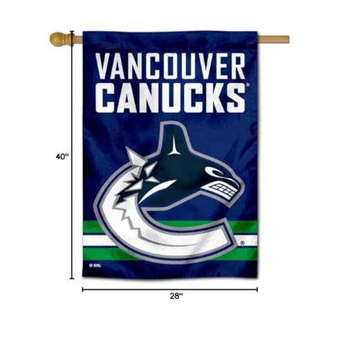 WinCraft Vancouver Canucks Double Sided Banner House Flag - Sports Collectibles, Sports Memorabilia, Sports Fan Shop, Sports Gifts