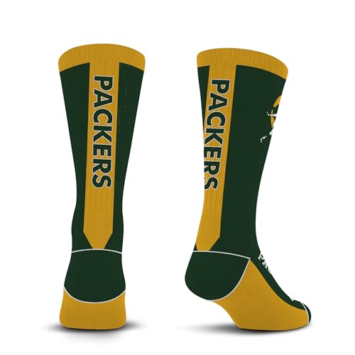 For Bare Feet NFL Classic GREEN BAY PACKERS MVP Crew Sock Team Color Large - Sports Gifts, Sports Memorabilia, Sports Collectibles, Fan Shop