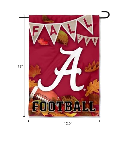 College Flags & Banners Co. Alabama Crimson Tide Fall Leaves Football Season Garden Yard Flag - Sports Collectibles, Sports Memorabilia, Sports Fan Shop, Sports Gifts