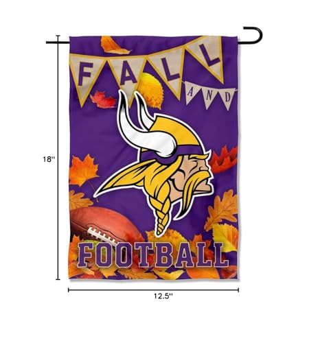 WinCraft Minnesota Vikings Fall Leaves Decorative Football Garden Flag Double Sided Banner - Sports Collectibles, Sports Memorabilia, Sports Fan Shop, Sports Gifts