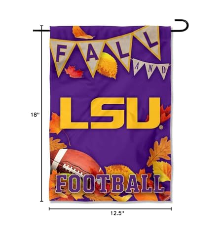 College Flags & Banners Co. Louisiana State LSU Tigers Fall Leaves Football Season Garden Yard Flag - Sports Collectibles, Sports Memorabilia, Sports Fan Shop, Sports Gifts