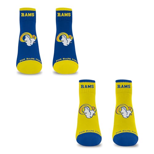 For Bare Feet NFL LOS ANGELES RAMS Front and Center 2 Pack Team Colors Large - Sports Gifts, Sports Memorabilia, Sports Collectibles, Fan Shop