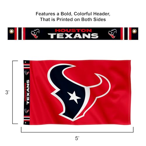 WinCraft Houston Texans Printed Header 3x5 Foot Banner Flag - Sports Collectibles, Sports Memorabilia, Sports Fan Shop, Sports Gifts