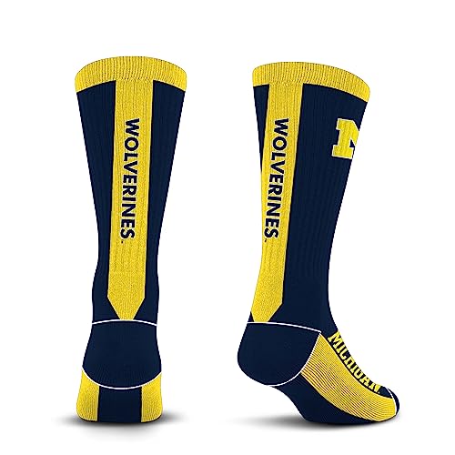 For Bare Feet NCAA MICHIGAN WOLVERINES MVP Crew Sock Team Color Large - Sports Gifts, Sports Memorabilia, Sports Collectibles, Fan Shop