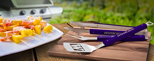 YouTheFan 5022043 NCAA Washington Huskies Spirit Series 3-Piece BBQ Set, 22" x 9", Team Colors - Sports Collectibles, Sports Memorabilia, Sports Fan Shop, Sports Gifts