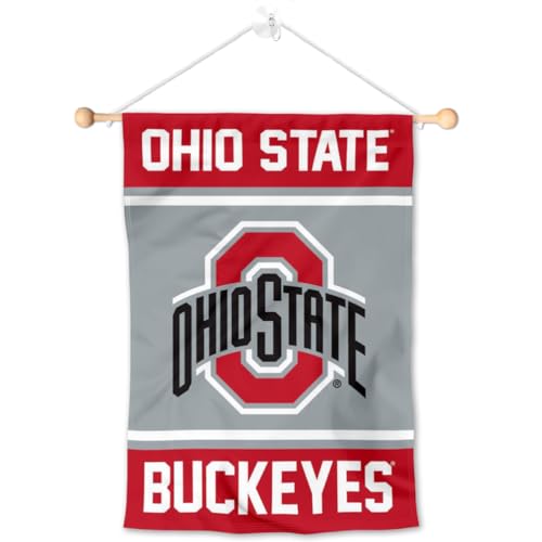College Flags & Banners Co. Ohio State Buckeyes Window Wall Banner Hanging Flag with Suction Cup - Sports Collectibles, Sports Memorabilia, Sports Fan Shop, Sports Gifts