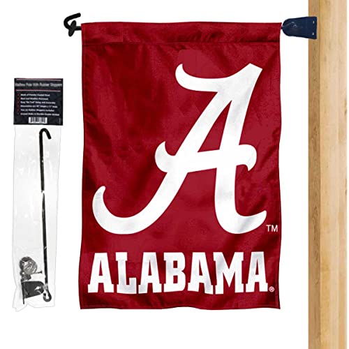 College Flags & Banners Co. Crimson Tide Script A Garden Flag and Mailbox Post Pole Mount Holder Set - Sports Collectibles, Sports Memorabilia, Sports Fan Shop, Sports Gifts