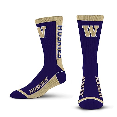 For Bare Feet NCAA WASHINGTON HUSKIES MVP Crew Sock Team Color Large - Sports Gifts, Sports Memorabilia, Sports Collectibles, Fan Shop