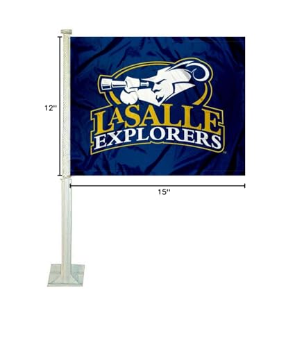 College Flags & Banners Co. Lasalle Explorers Car and Auto Flag - Sports Collectibles, Sports Memorabilia, Sports Fan Shop, Sports Gifts