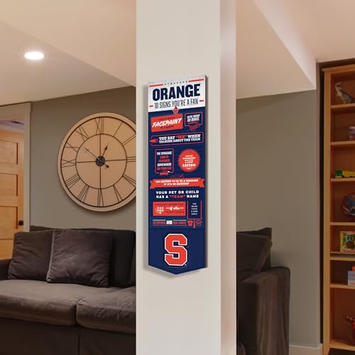YouTheFan Officially-licensed NCAA Syracuse Orange 6x19 Top 10 Signs Banner - humorous descriptions - fun sports fan phrases, original design, indoor team wall decor fan gift - Sports Collectibles, Sports Memorabilia, Sports Fan Shop, Sports Gifts