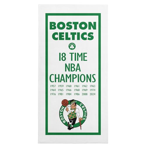 Northwest NBA Boston Celtics NBA Champions 2024 Beach Towel, 30" x 60", Lucky - Sports Collectibles, Sports Memorabilia, Sports Fan Shop, Sports Gifts