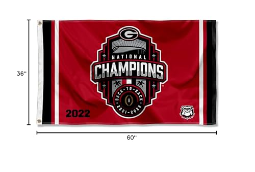 UGA Bulldogs 2022 College Football National Champions 3x5 Grommet Flag - Sports Collectibles, Sports Memorabilia, Sports Fan Shop, Sports Gifts