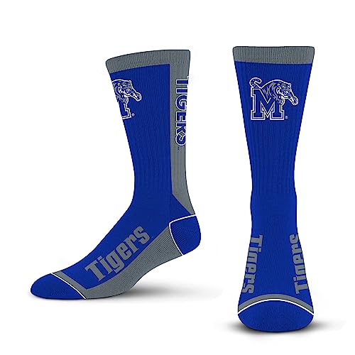 For Bare Feet NCAA MEMPHIS TIGERS MVP Crew Sock Team Color Large - Sports Gifts, Sports Memorabilia, Sports Collectibles, Fan Shop