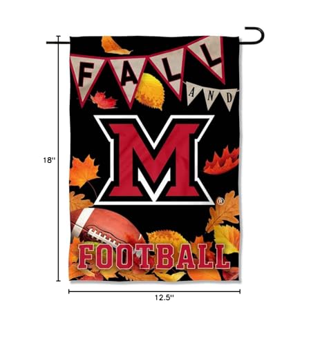 College Flags & Banners Co. Miami Redhawks Fall Leaves Football Season Garden Yard Flag - Sports Collectibles, Sports Memorabilia, Sports Fan Shop, Sports Gifts