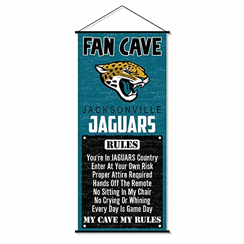WinCraft Jacksonville Jaguars Man Cave Fan Banner Wall Door Scroll - Sports Collectibles, Sports Memorabilia, Sports Fan Shop, Sports Gifts