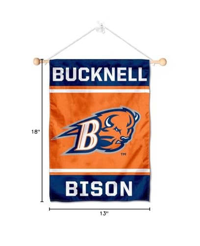 College Flags & Banners Co. Bucknell Bison Window Wall Banner Hanging Flag with Suction Cup - Sports Collectibles, Sports Memorabilia, Sports Fan Shop, Sports Gifts