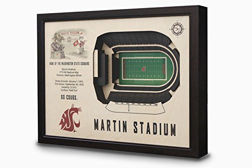 YouTheFan NCAA Washington State Cougars 25-Layer StadiumViews 3D Wall Art - Martin Stadium - Sports Collectibles, Sports Memorabilia, Sports Fan Shop, Sports Gifts