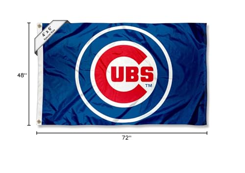 WinCraft Chicago Baseball 4x6 Feet Flag Large Banner - Sports Collectibles, Sports Memorabilia, Sports Fan Shop, Sports Gifts