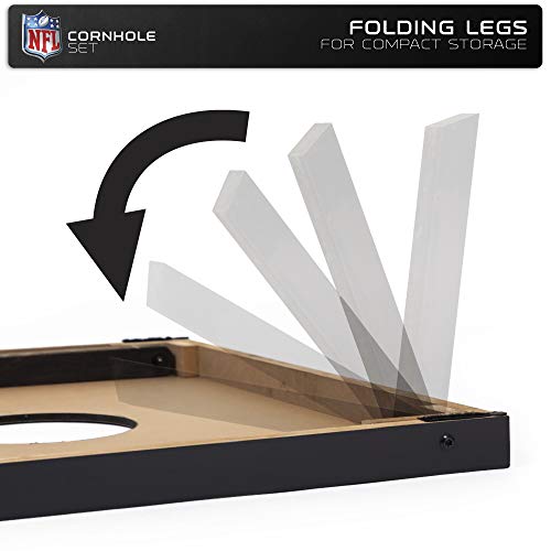 Wild Sports 2'x3' MDF Wood NFL New England Patriots Cornhole Set - Grey Wood Design - Sports Collectibles, Sports Memorabilia, Sports Fan Shop, Sports Gifts