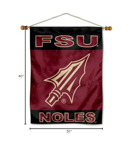 College Flags & Banners Co. Florida State Seminoles Spearhead Double Sided House Flag and Wood Banner Pole Set - Sports Collectibles, Sports Memorabilia, Sports Fan Shop, Sports Gifts