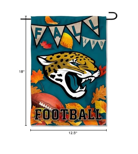 WinCraft Jacksonville Jaguars Fall Leaves Decorative Football Garden Flag Double Sided Banner - Sports Collectibles, Sports Memorabilia, Sports Fan Shop, Sports Gifts