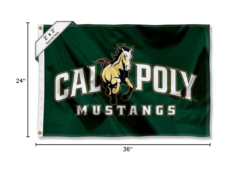 College Flags & Banners Co. Cal Poly Mustangs Small 2x3 Foot Flag - Sports Collectibles, Sports Memorabilia, Sports Fan Shop, Sports Gifts