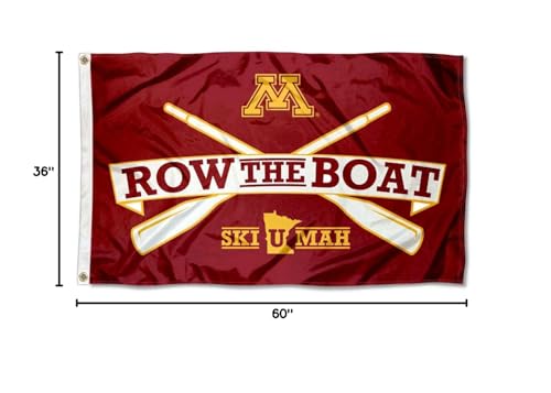 College Flags & Banners Co. Minnesota Gophers Row The Boat Ski U Mah Flag and USA 3x5 Set - Sports Collectibles, Sports Memorabilia, Sports Fan Shop, Sports Gifts