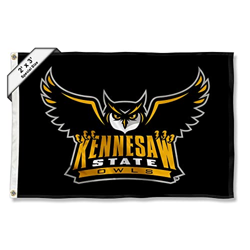 College Flags & Banners Co. Kennesaw State Owls Small 2x3 Foot Flag - Sports Collectibles, Sports Memorabilia, Sports Fan Shop, Sports Gifts