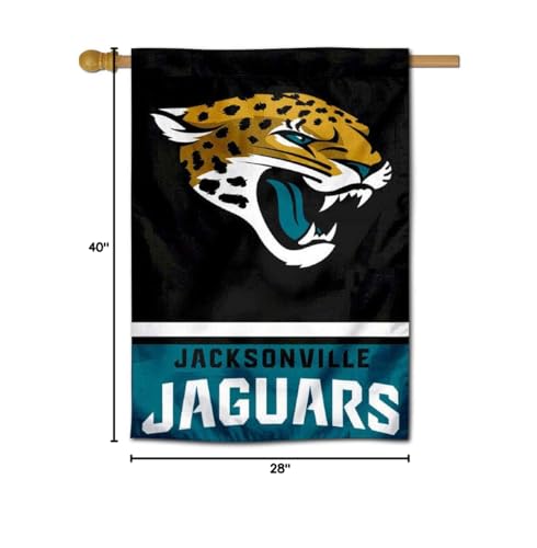 WinCraft Jacksonville Jaguars Two Sided House Flag - Sports Collectibles, Sports Memorabilia, Sports Fan Shop, Sports Gifts