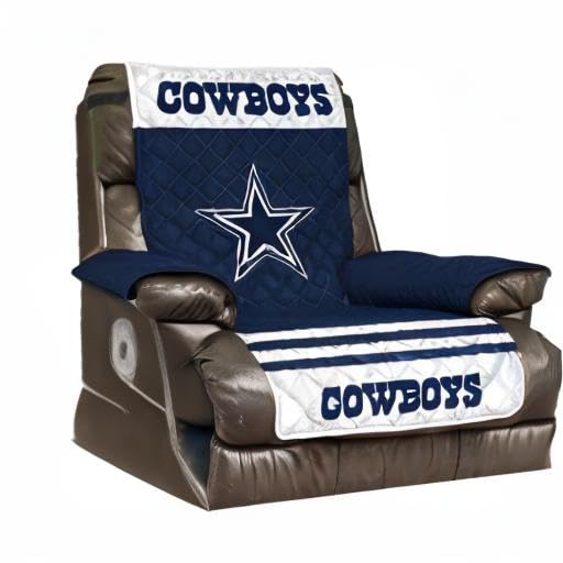 Pegasus Sports NFL Dallas Cowboys Furniture Protector with Elastic Straps, Recliner, Navy Blue, 80 x 65 - Sports Gifts, Sports Memorabilia, Sports Collectibles, Fan Shop