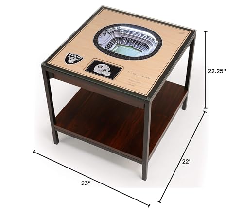 YouTheFan NFL Las Vegas Raiders 25-Layer StadiumView Lighted End Table - Sports Collectibles, Sports Memorabilia, Sports Fan Shop, Sports Gifts