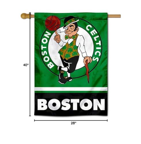 WinCraft Boston Celtics Two Ply and Double Sided House Flag - Sports Collectibles, Sports Memorabilia, Sports Fan Shop, Sports Gifts