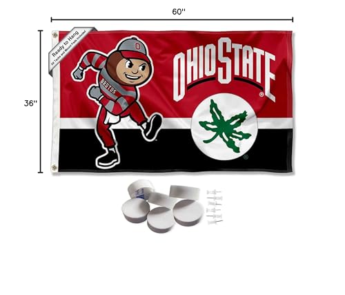 College Flags & Banners Co. Ohio State Buckeyes Split Logo Banner and Tapestry Wall Tack Pads - Sports Collectibles, Sports Memorabilia, Sports Fan Shop, Sports Gifts