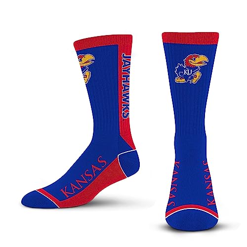 For Bare Feet NCAA KANSAS JAYHAWKS MVP Crew Sock Team Color Large - Sports Gifts, Sports Memorabilia, Sports Collectibles, Fan Shop
